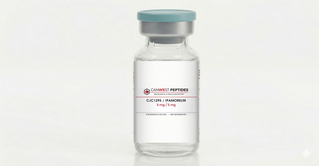 CJC-1295 / Ipamorelin research peptide vial — CanWest Peptides Canada